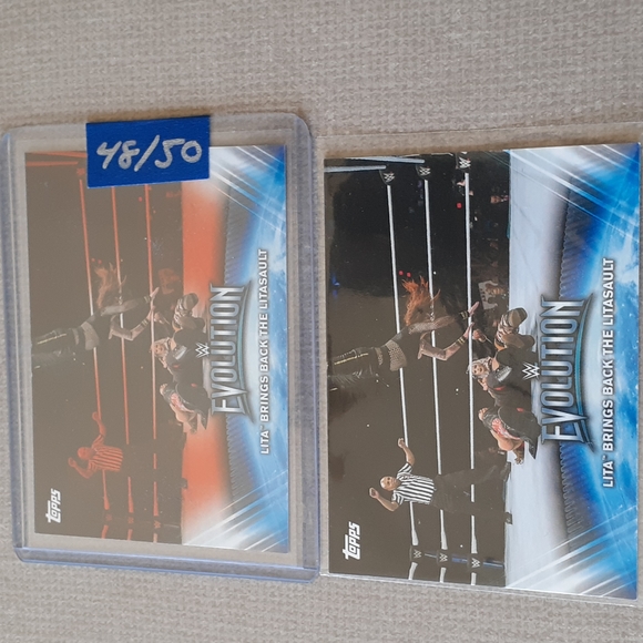Topps WWE Lita Evolution Cards SP Short Print 48/50 and Base - Picture 1 of 3
